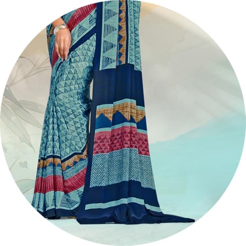 Image of Jaanvi fashion Women's Crepe Silk Saree with Unstitched Blouse Piece | Soft Lightweight Traditional Ethnic Wear Saree for Party, Wedding, Festival