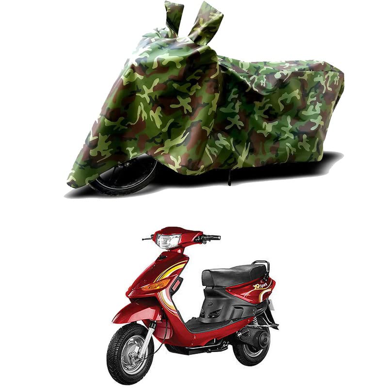 Image of 100% Water Resistant Full Bike Scooty Two Wheeler Body Cover Compatible for Indus Yo Spark /UV-Rays /Heat Protection /Birds Dropping /Scratchproof /Dust Proof /Waterproof /All Varients[Green MJ]