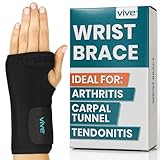 Wrist Brace by Vive - Universal Support for Carpal Tunnel, Tendonitis, Wrist Pain & Sports Injuries - Removable Splint - One Size Fits Most (Left Wrist)