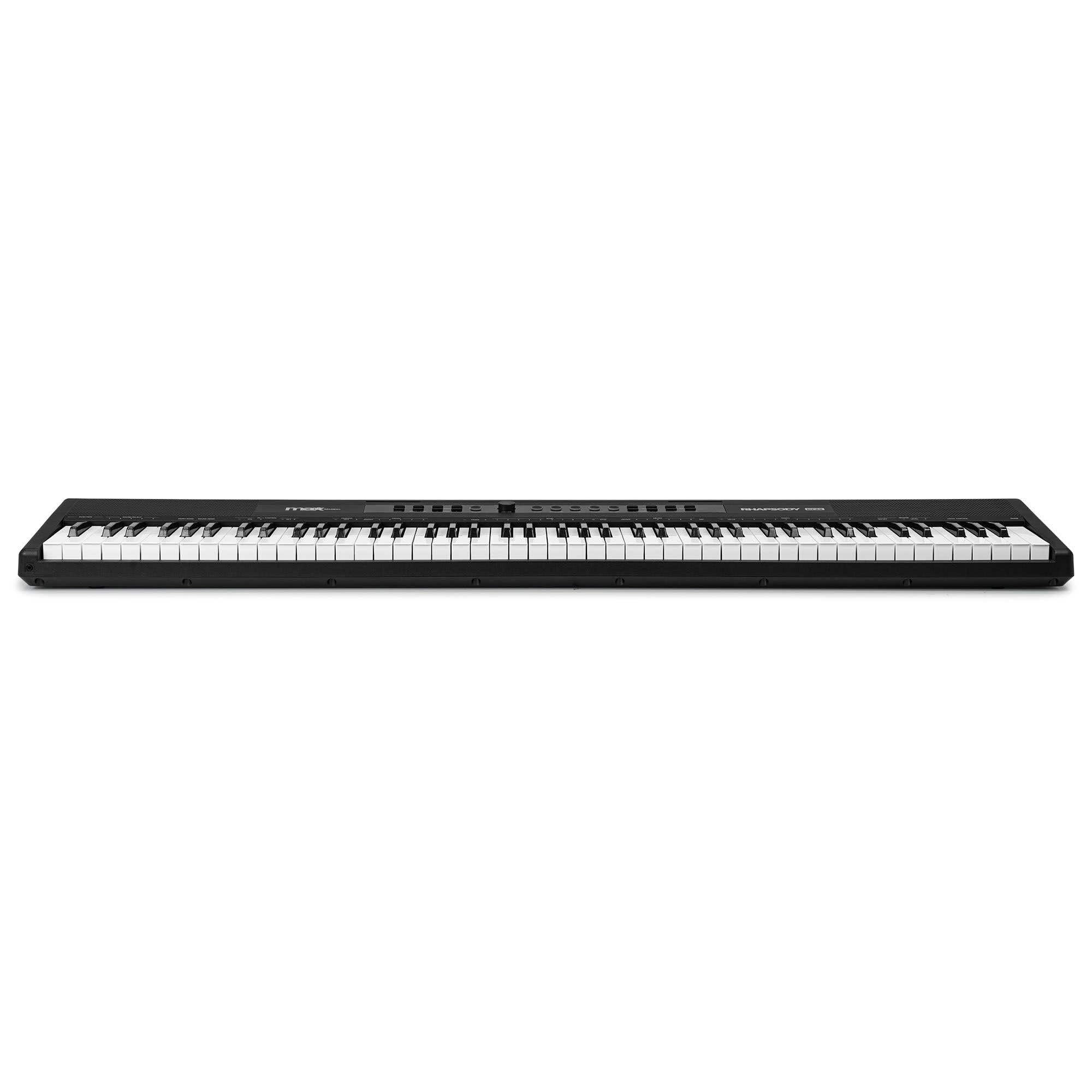RhapsodyDP88P - Tastiera E con 88 tasti, supporto per tastiera e pianoforte, 10 suoni e ritmi, 26 demo, accordi effetti, USB Midi