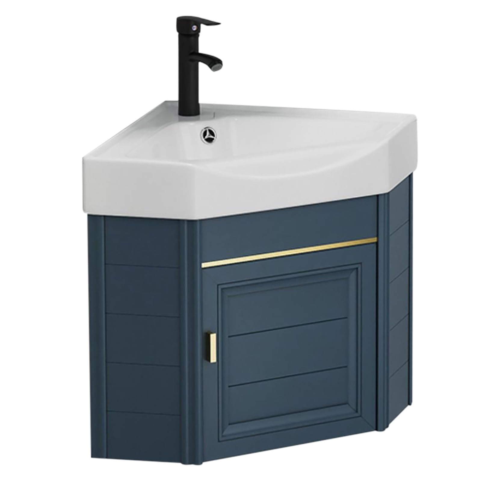 GLJTUO 15-Inch Corner Mounted Vessel Sink Combo with Faucet, Small Vanity Lavatory Wash Basin for Bathrooms, Hot & Cold Water Pipe - Ideal for ct Spaces,size_name-38cm/15in
