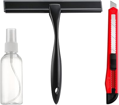 Window Tint Kit, Window Film Complete Installation Tools 3 Pieces Professional Car Glass Protective Tinting Film Application Set Include Vinyl Squeegee, Cutting Knife, Spray Bottle