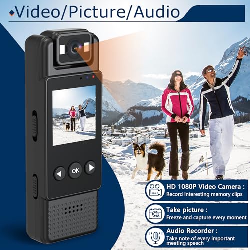 image for Poetele-R HD1080P Wearable Mini Body Camera Video Camera 180° Rotatin