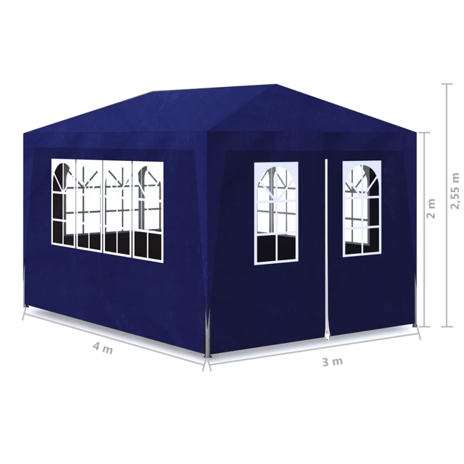 Partyzelt, Party Deko, Festzelt, Pavillon, Garden Decoration, Canopy Tent, Lagerzelt, Gartenpavillon, 3x4 m Blau