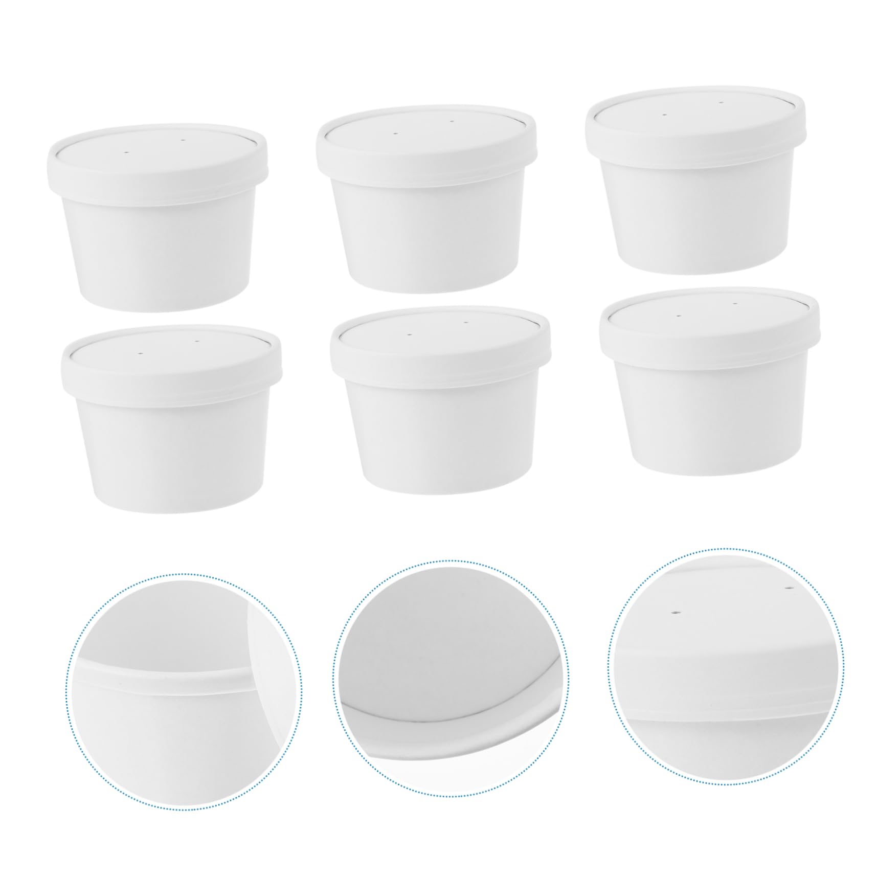 GLEAVI 25sets Bicchieri Di Foglio Coperchio Contenitori Per Alimenti Bicchieri Per Popcorn Coppette Per Gelato Da Unità