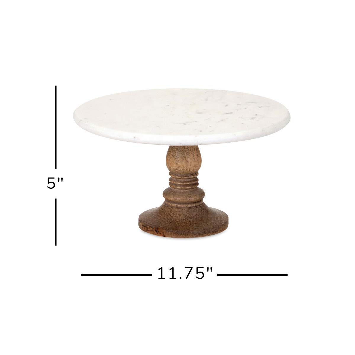 IMAX Lissa Marble Cake Stand in White Handcrafted Cake Pedestal