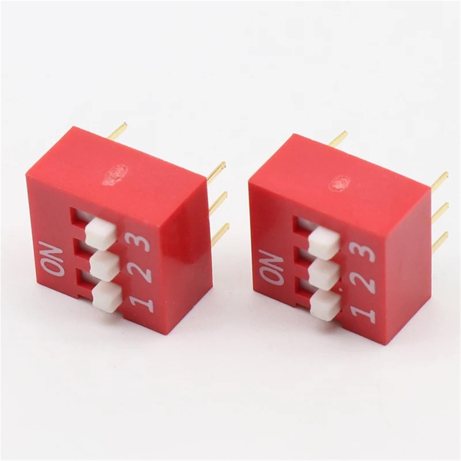 Interrupteur à bascule DIP 3 voies rouge 2.54mm pour programmation et prototypage PCB
