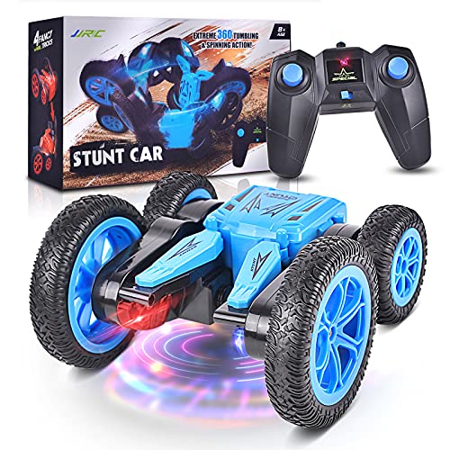 Remote Control Car RC Car for Kids, 4WD 2.4Ghz RC Stunt Car with 360Â° Flips, LED Double Sided Rotating Remote Control Car for Boys 8-12 Toy Birthday Gifts for Kids