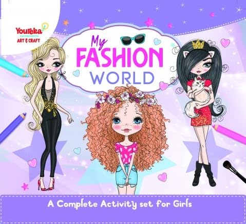 Youreka Fashion Activity Kit for Girls | DIY Dress-Up, Sticker & Coloring Set | Art & Craft Kit for Kids 3–5 Years | Multicolour Creative Play Set