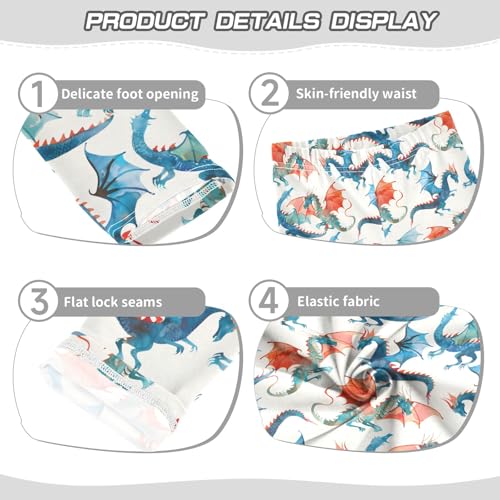 senya Girls Printed Leggings Yoga Pants Dragon Watercolor Pattern for Kids in 4t to 10 Years, 4T3