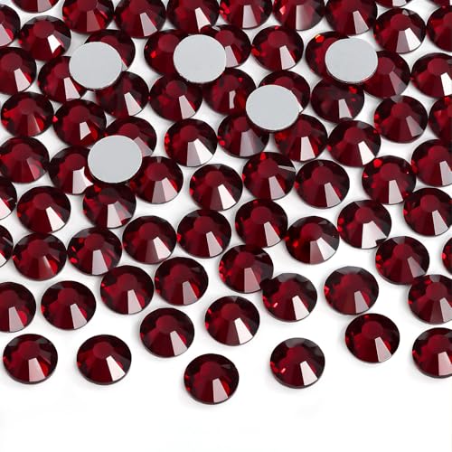 Image of Jollin Crystal Flatback Rhinestones Gems for Crafts 2.4mm SS8, Dark Siam | Glue Fix, 2880pcs Glass Rhinestones for Bedazzling, Clothes, Tumblers, Nail Art, Shoes, Bags, Caps & Accessories Decoration