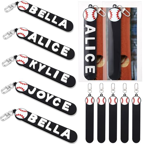 6 Sets Personalized Halloween Baseball Party Favors Keychain Gifts Custom Luggage Tags Water Bottle Name Sport Label with DIY Foam Letter Sticker Baseball Card Operation Christmas Donations