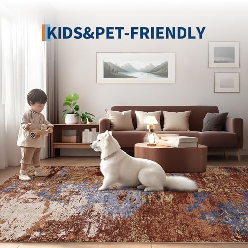 Tapete moderno lavable GarveeHome 5x7 con respaldo anti-deslizante miniatura 7