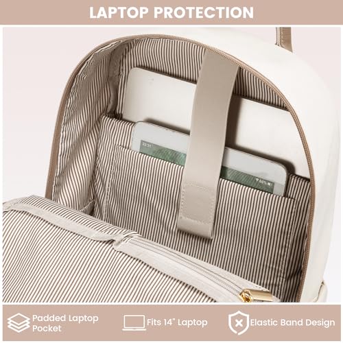 Image of LOVEVOOK Backpack Purse for Women, 14 Inch Laptop backpack Cute Waterproof Backpacks Stylish Travel Bags Vintage Daypacks with USB Port Bookbag for College School Work