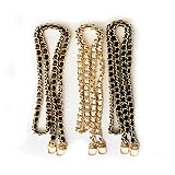 Splend 3 Stück Kettenriemen Metall, Ersatz Schulterriemen mit 120cm Kette Trageriemen, Handtaschenkettenriemen, für Damen Handtaschen Umhängetasche Geldbeutel (Schwarz, weiß, braun)