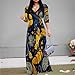 Wxcvrz Spring Dresses for Women 2025 V Neck with Belt Puff Sleeves Casual Sun Dress Long Flowy Summer Outfts Fashion Dresses XS Yellow-Blue