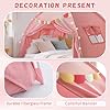 Razee Full Size Bed Canopy for Kids, Girls Bed Tent Dream Privacy Playhouse Floor Sleeping Tents Indoor, Toddler Under Bunk Bed Pink Tent with Pennant Banners, Kid House Toys for Birthday #4