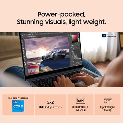 Image of Samsung Galaxy Book4 (Gray, 8GB RAM, 512GB SSD) | 15.6 inch Full HD Screen | Intel Core i5 1335U Processor | Windows 11 Home | MS Office 2021 | Fingerprint Reader | Intel Iris XE Graphics | RJ45 LAN Port