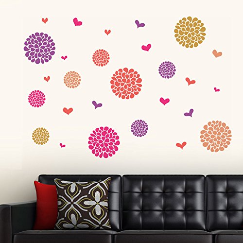 Decals Design Flower Pattern Motifs Wall Sticker (PVC Vinyl, 60 cm x 90 cm, Multicolour) (B019T1E0EW) Amazon Price History, Amazon Price Tracker