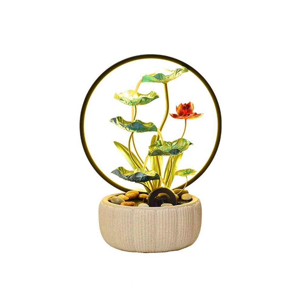 Fuente de Agua Decorativa Fuente de Escritorio Zen Flow con Cascada for relajación en Interiores, Ideal for Sala de Estar y Oficina. Fuente de Interior