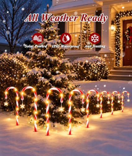 Amazon – Ahaorigin 12-Pack Solar Candy Cane Christmas Lights - image 4