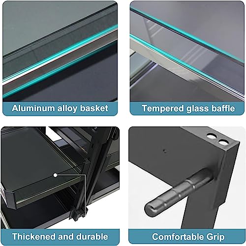 Corner Cabinet Organizer Estrae Rack Girevole con 4 Cestini di Alluminio Regolabili, Stoccaggio Heavy Duty per Vasi E Spezie, Sistema di Rotolamento Chiusura Morbile, Massimizzare Lo Spazio Della Cuci