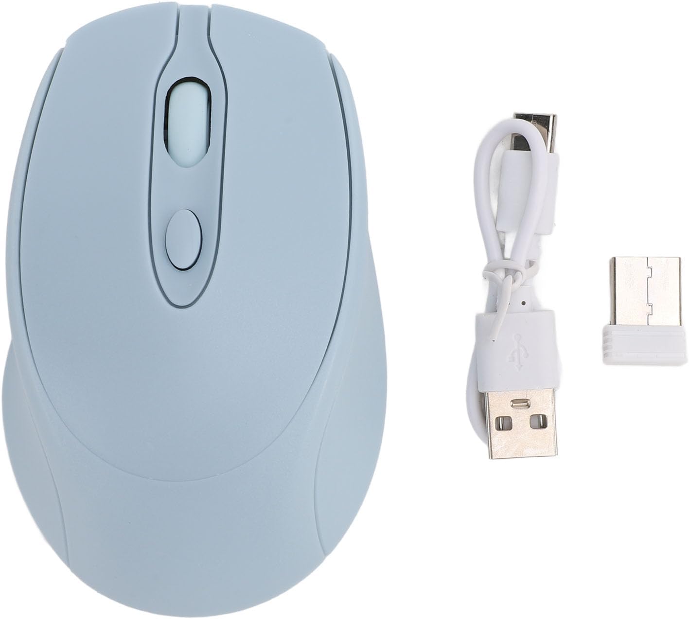 Ciciglow PC-Maus mit USB-Empfänger, Laptop-Maus, Bluetooth 5.0 2.4G wiederaufladbar 800 1200 1600 dpi Tragbar ergonomisch leise (blau)