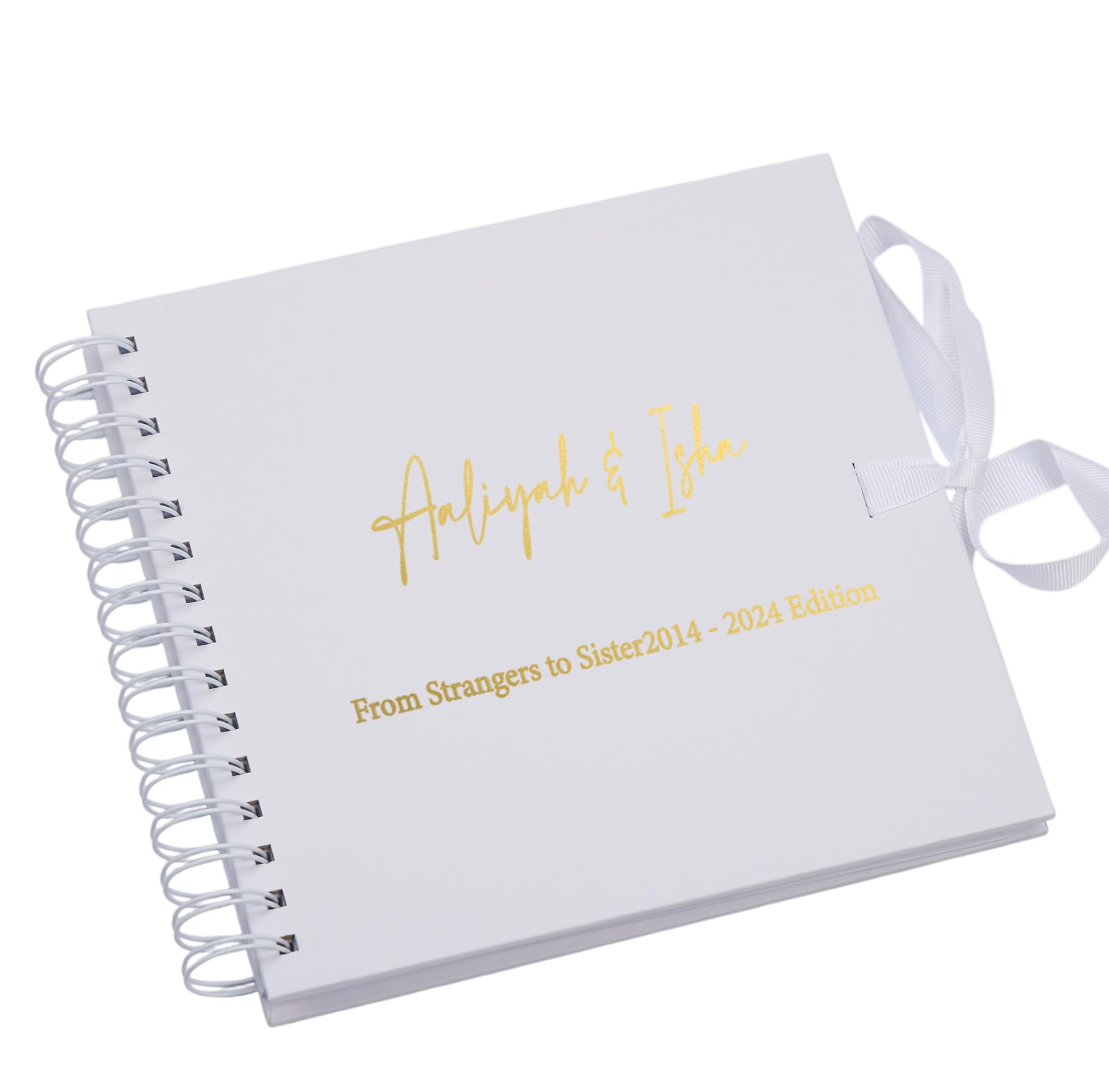 Personalised Any Name and Text Multiple Colour Scrapbook Photo Album Foil Print (White)