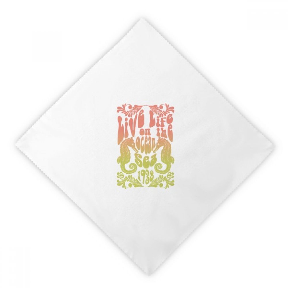 Servilletas reutilizables de tela con colorido hipocampo para evitar el papel en tu mesa
