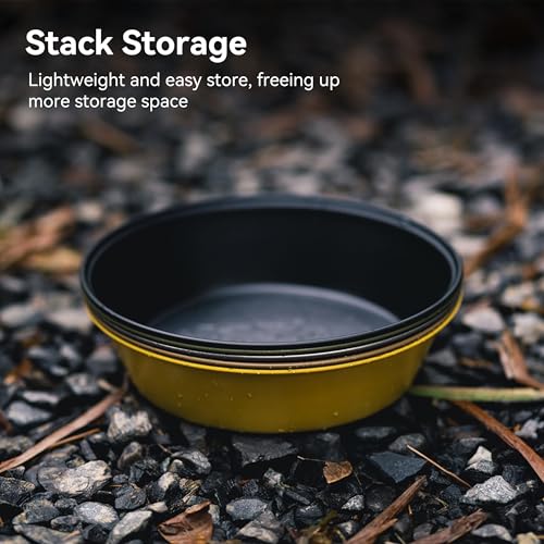 image for Thous Winds Camping Plates 2pcs Set, Stainless Steel Deep Round Plates