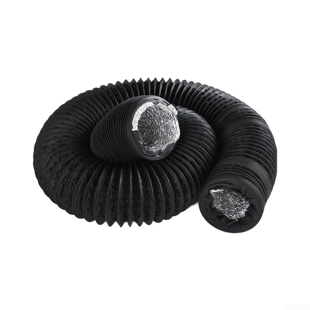 Tubo Ventilación Aluminio 4 Pulg 19 Pies Flexible Negro