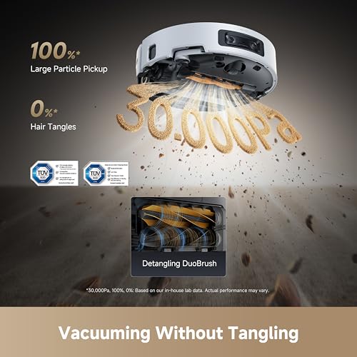 Image of DREAME Aqua10 Ultra Roller Complete Robot Vacuum and Mop & 30,000Pa Suction, Self-Cleaning Dock & Extending Roller Mop, Heat-Washes & Dries, Carpet Protection, AI Camera & LiDAR Avoidance Tech