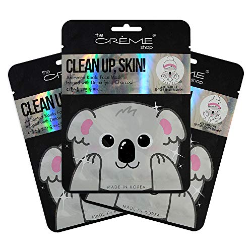The Crème Shop | Korean Skincare Clean Up, Skin! Animal Koala Face Sheet Mask 3 Pack