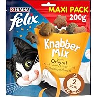 Felix KnabberMix Original Katzensnack, Knusper-Leckerlie mit 3 Geschmacksrichtungen, 1er Pack (1x200g)