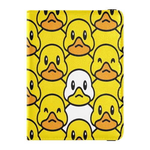 Custodia per passaporto pelle PU leggera porta carte di credito custodia per per donne uomini famiglia carino viaggi elementi essenziali per doccia motivo anatra