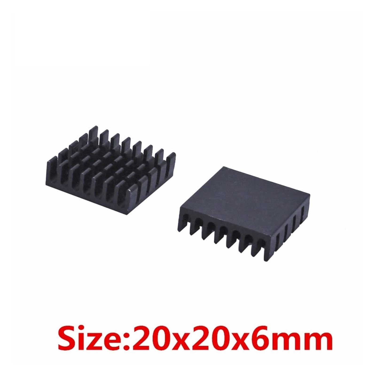 Używany w chłodnicach z chipem DIY Radiator 20 sztuk/partia 20x20x6mm Aluminiowy Radiator Czarny Wytłaczany Radiator do Elektronicznego Układu IC RAM Chłodnica Chłodzenie