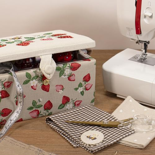 Boîte de rangement artisanale avec couvercle brodé et pique-notes - 8