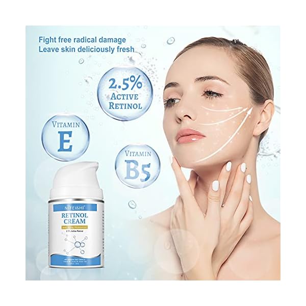Retinol Cream Anti Aging Face Moisturizer, Advanced Wrinkle Cream for Face-Day and Night Moisturizing Cream for Women, Anti Wrinkle Cream with 2.5% Retinol and Hyaluronic Acid, 1.7oz