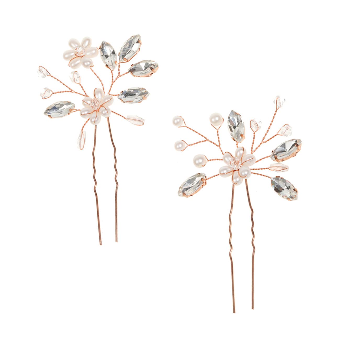 Épingles à cheveux fleur mariée pour chignon sans glissement - 8