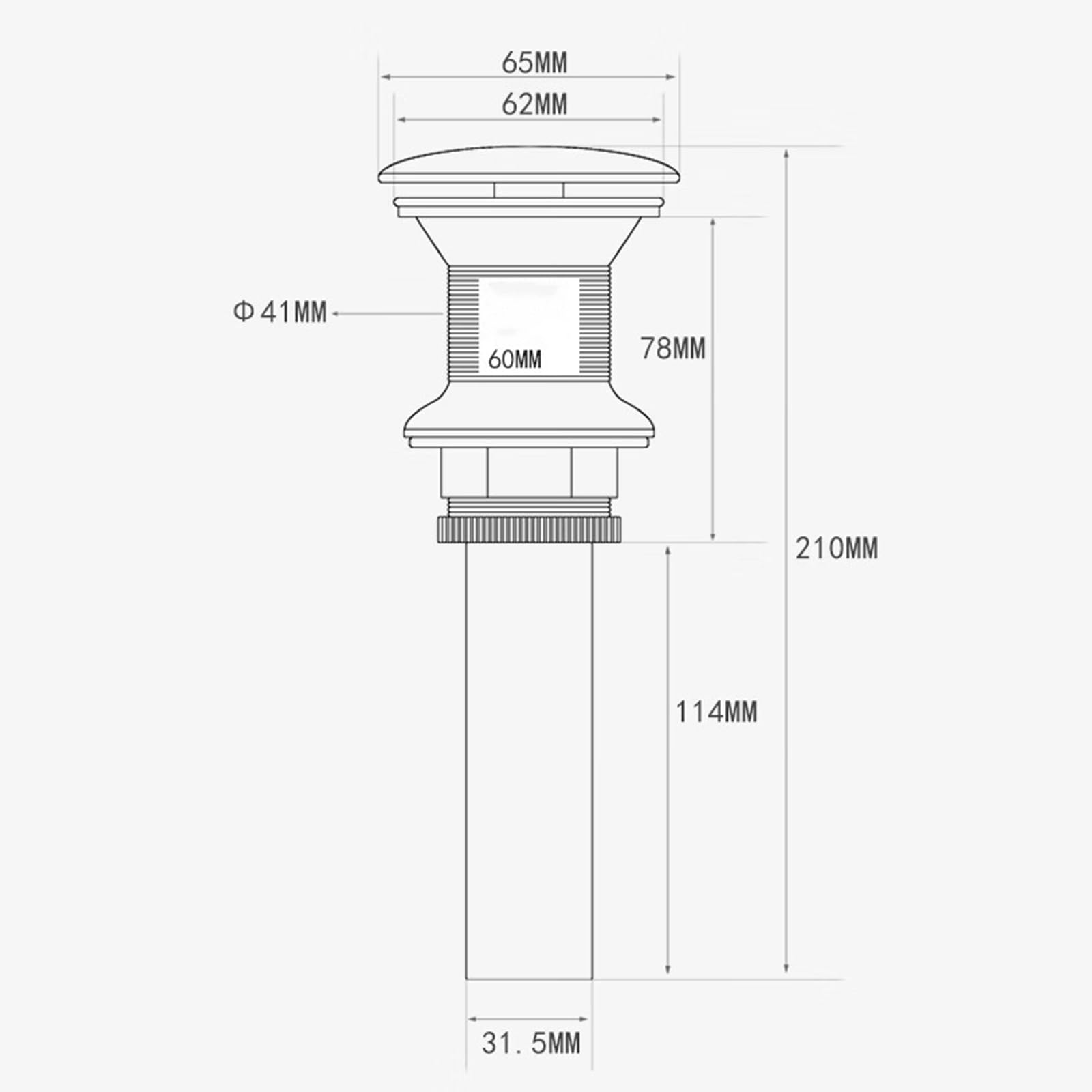 Piletta Lavabo Bagno Scarico Universale Lavabo Bagno Piletta Antiodore a Scomparsa con Cestello Piletta Click Clack Universale oro