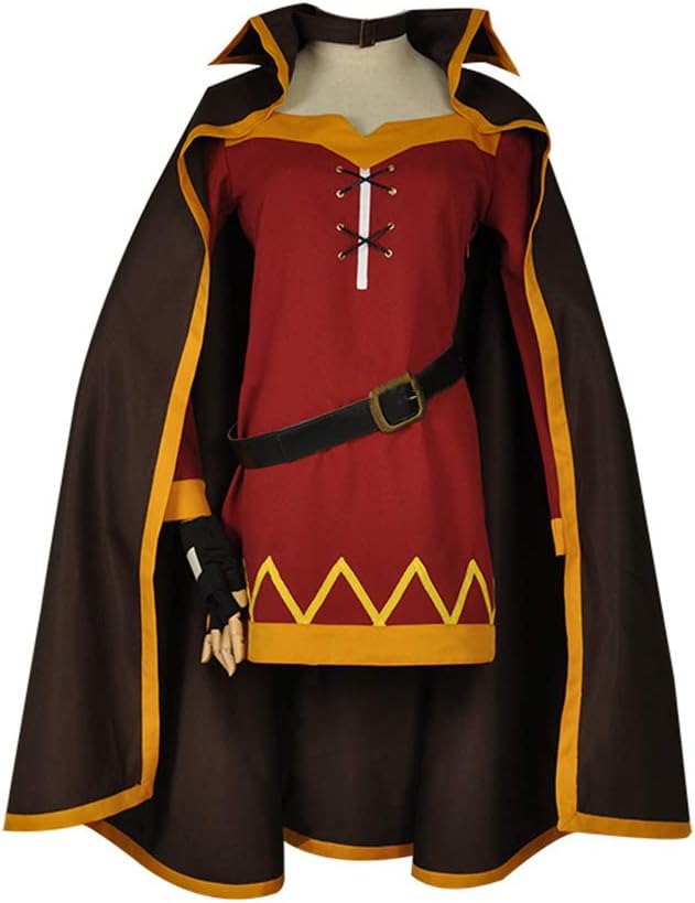 HXMCOS Cosplay Costume Megumin KonoSuba Magic Girls Cloak Dress Halloween