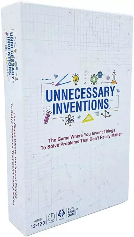 Funderdome Unnecessary Inventions - The Game Where You Invent Things to Solve Problems that Don't Really Matter, Ages 12+ for 4-8 Players