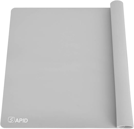 Sapid Thick Silicone Mat for Crafts(15.7"×23.6"), Large Silicon Sheet for Epoxy Resin, Jewelry Casting, Art Painting, Nonstick Nonslip Pastry Mat, Heat- Resistance Countertop Mat (Gray)