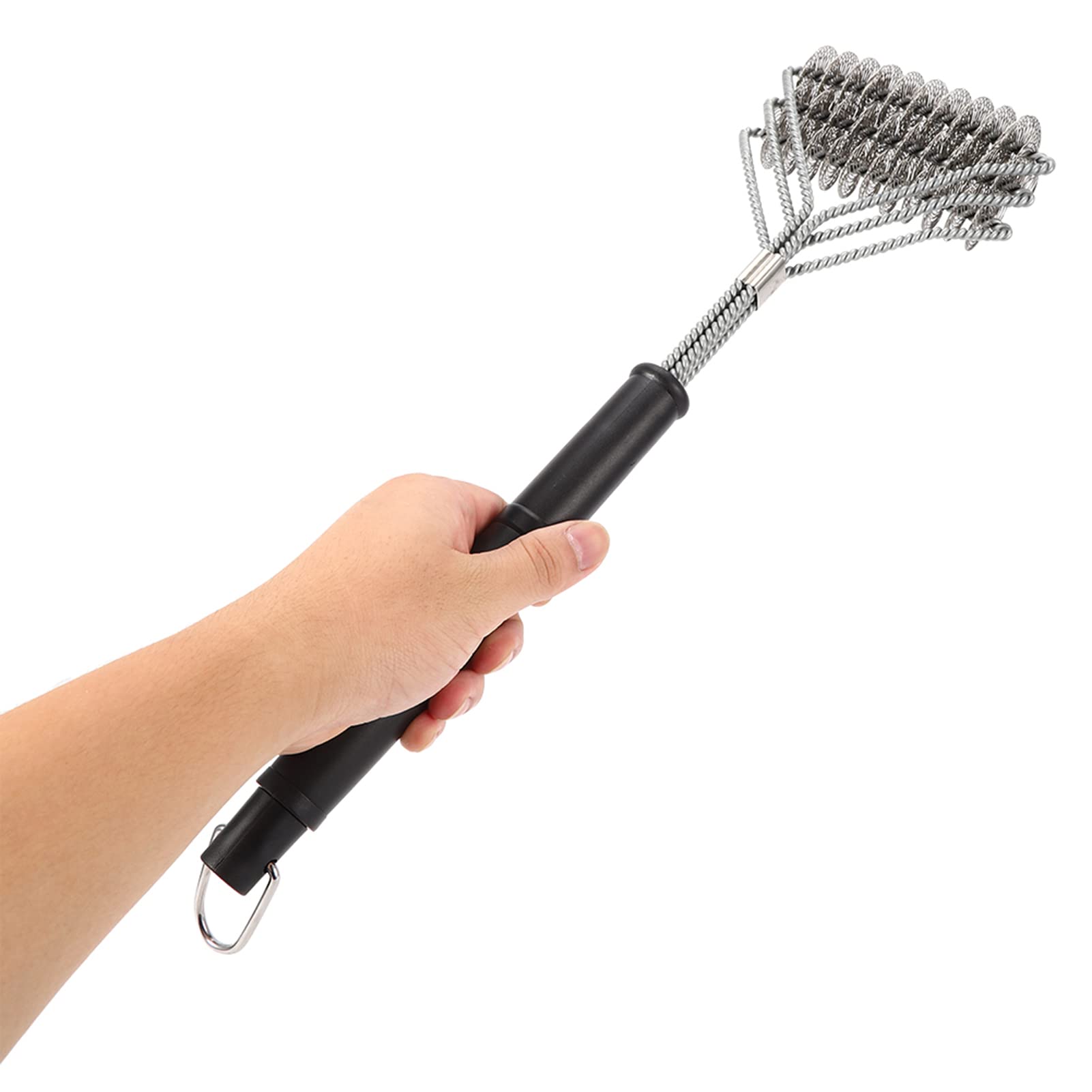 Szczotka do czyszczenia grilla, solidny drut stalowy z ergonomicznym uchwytem, narzędzie do czyszczenia grilla do różnych grilli i biwakowania, niezbędne akcesoria do grillowania