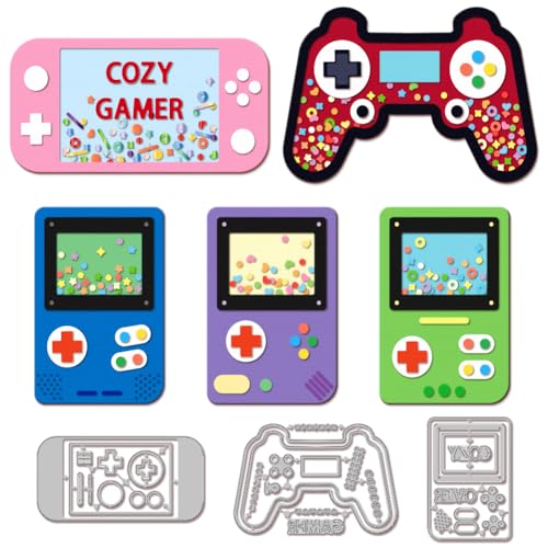 GLOBLELAND Game Machine Shaker Cutting Dies for Card Making Metal Die Cuts Game Machine Frame Cutting Dies Templates for Scrapbooking Journal Embossing Paper Craft Decor
