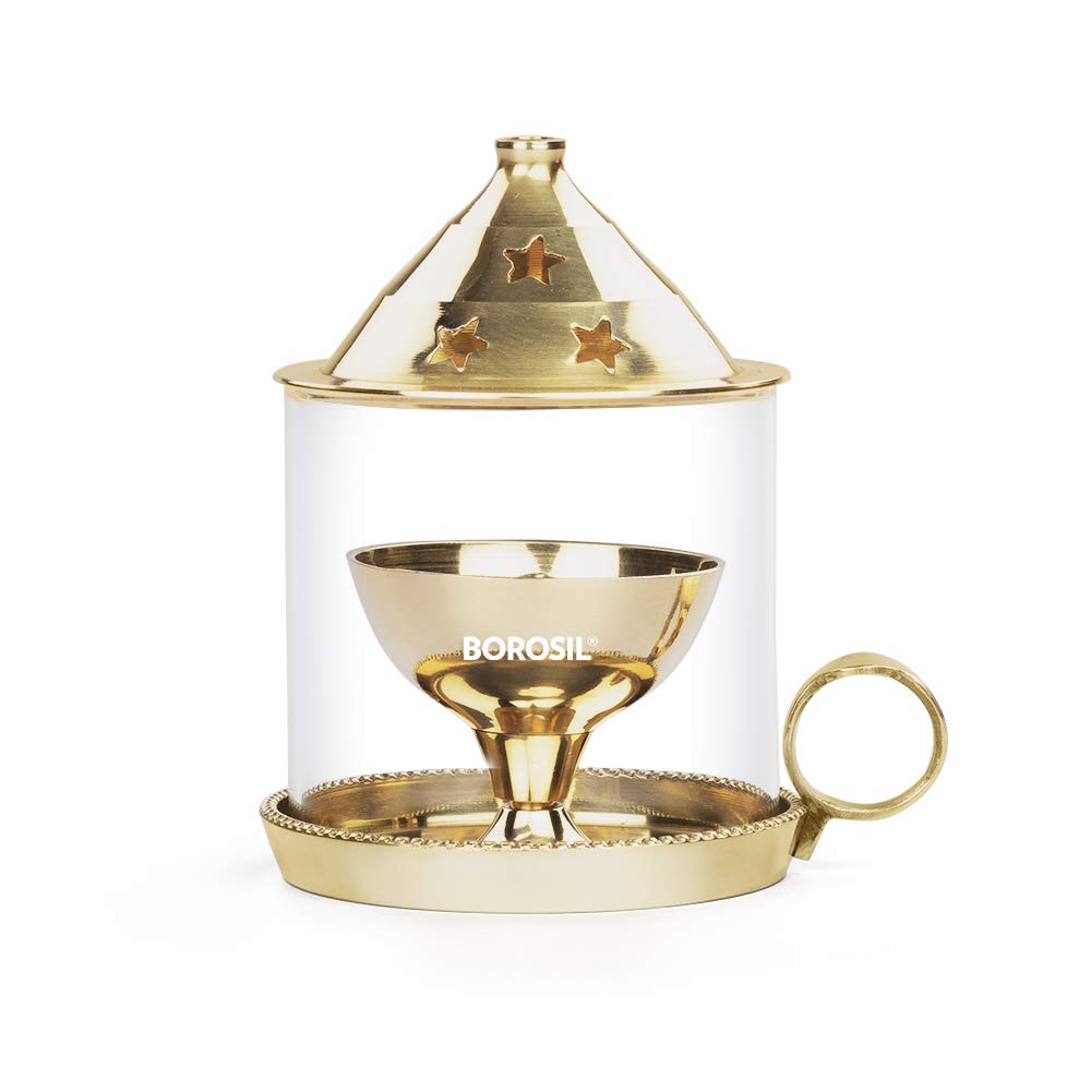 Borosil Brass Mangal Diya - Traditional Indian Diya -8