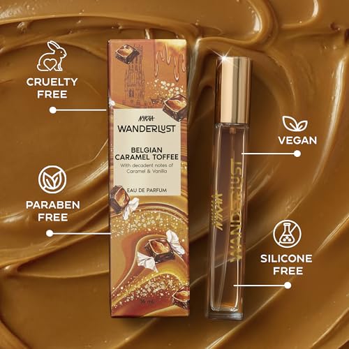 Image of Nykaa Wanderlust Belgian Caramel Toffee Eau De Parfum I Travel size, mini Perfume for Women - 16 ml I Caramel & Vanilla Perfume | Long-Lasting, Travel‐Friendly, Vegan,Paraben‐Free, IFRA Certified