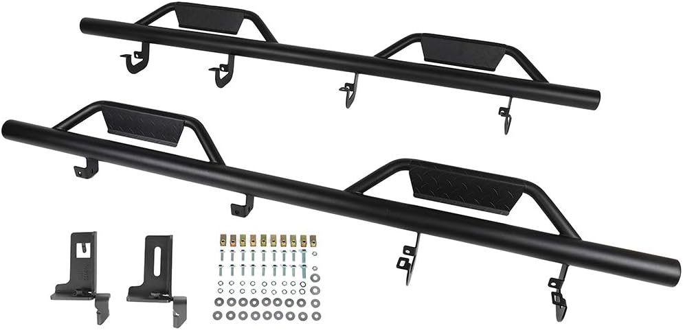 Aluminum+ABS Plastic Running boards & steps Side Step Nerf Bars For 07-18 For SILVERADO Sierra Crew Cab OE Style (2pcs Running Boards)