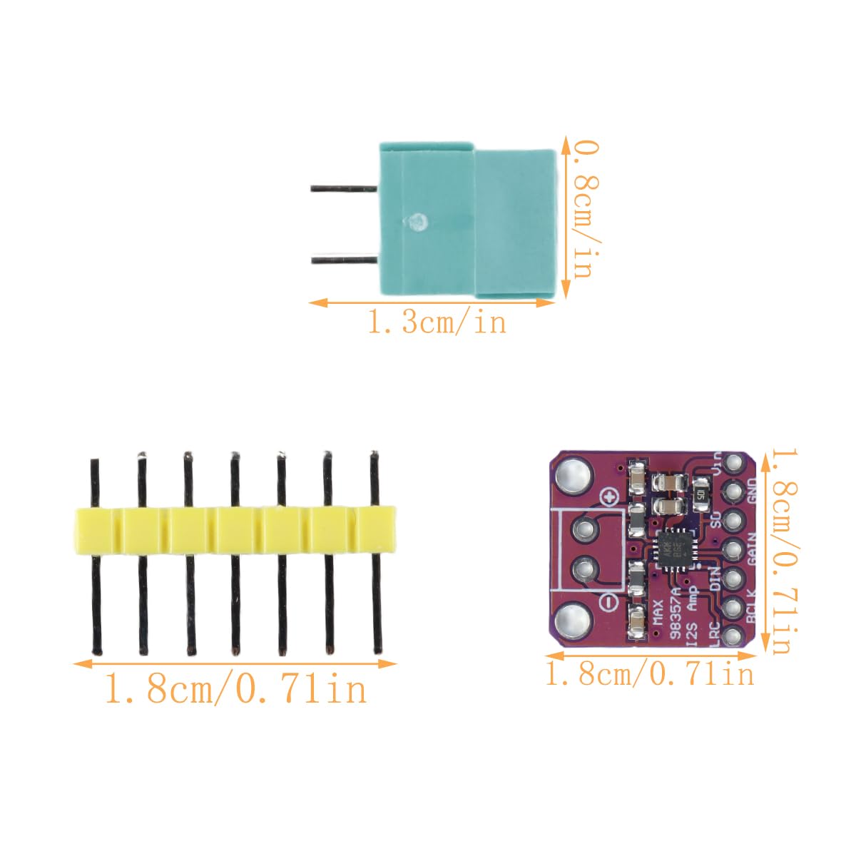 Scheda amplificatore audio di classe D MAX98357 da 3 pezzi, scheda audio breakout con amplificatore senza filtro di classe D I2S da 3 W per ESP32