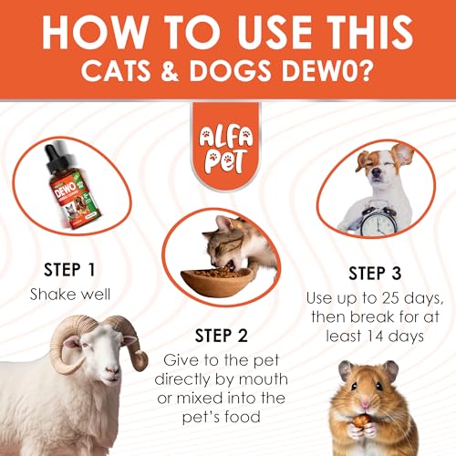 Cat & Dog Herbal Broad Spectrum Cleanser – Liquid Cleanse for Puppy & Kitten – Digestive Support & Better Nutrition Absorption for Pets – Wormwood, Pumpkin Seeds and Carrot in The Composition – 2 Oz